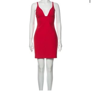 cinq à sept v-neck red mini dress